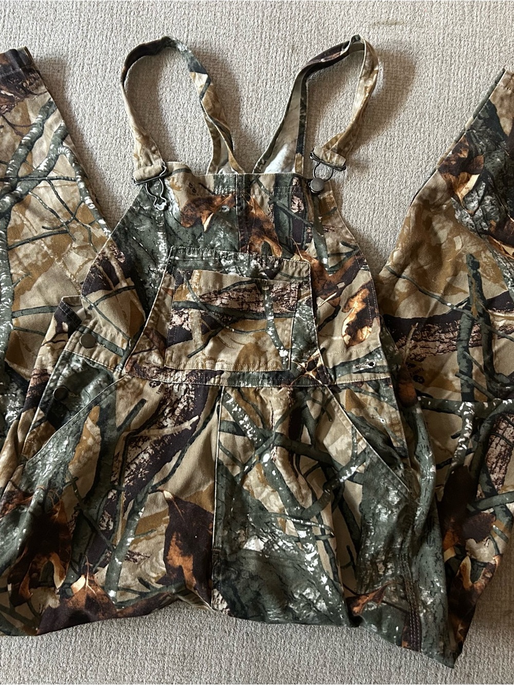 Women’s Camouflage Pinafore Dress - Green/Brown Camo